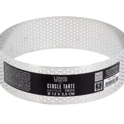 Cerf Dellier Cercle à tarte perforé inox H 3,5 cm Ø 12 cm