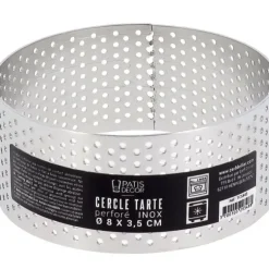 Cerf Dellier Cercle à tarte perforé inox H 3,5 cm Ø 8 cm Hot