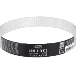 Cerf Dellier Cercle à tarte perforé inox H 3,5 cm Ø 22 cm Discount