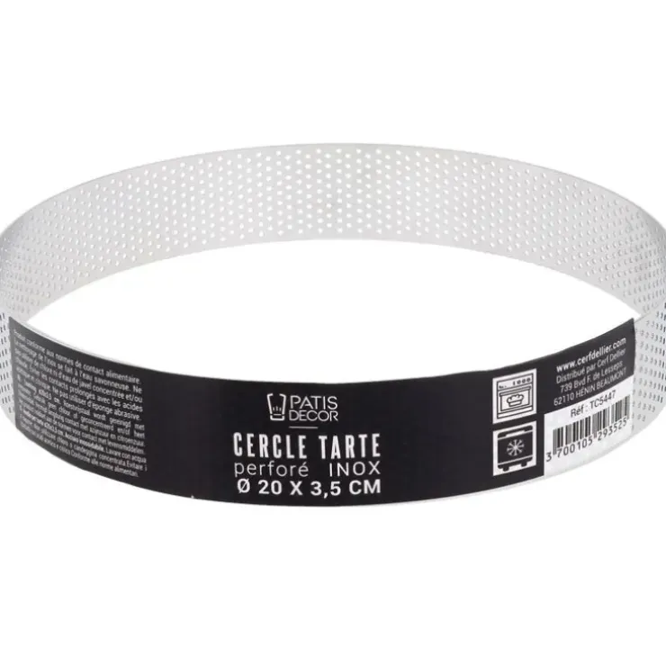 Cerf Dellier Cercle à tarte perforé inox H 3,5 cm Ø 20 cm Online