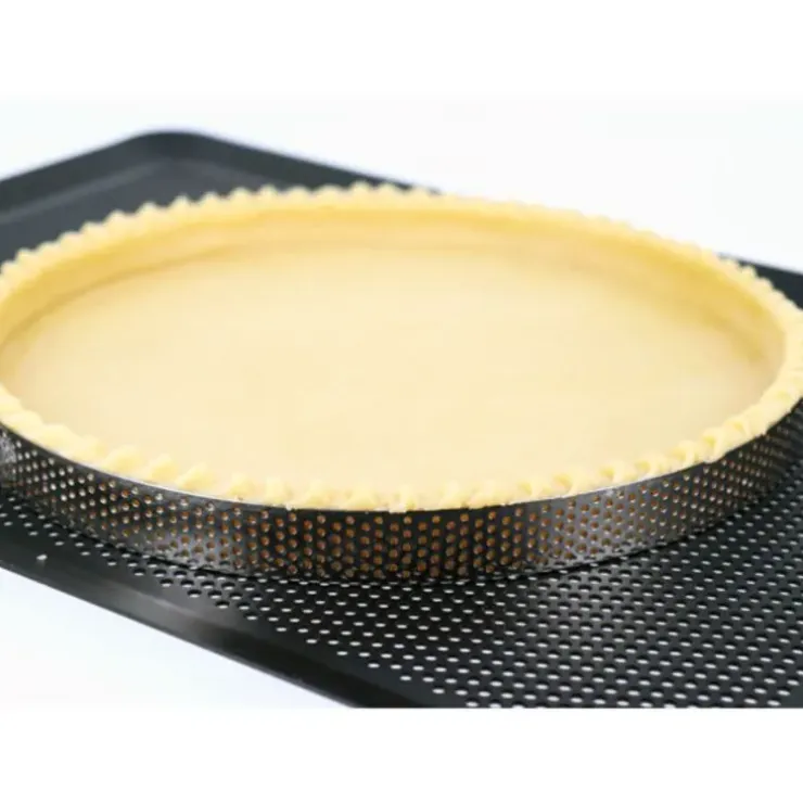 Cerf Dellier Cercle à tarte perforé inox H 2 cm Ø 24 cm Best