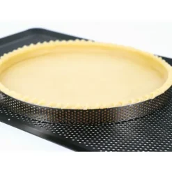 Cerf Dellier Cercle à tarte perforé inox H 2 cm Ø 22 cm New