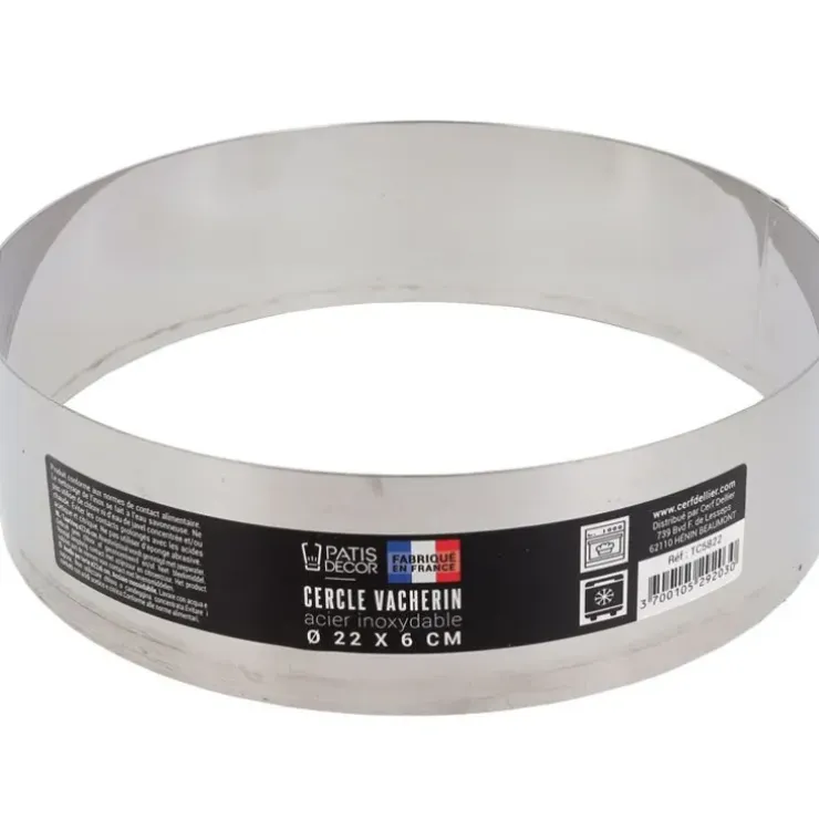 Cerf Dellier Cercle à vacherin inox H 6 cm Ø 22 cm Best