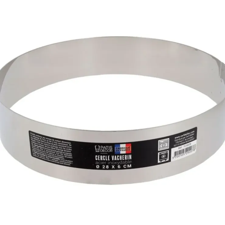 Cerf Dellier Cercle à vacherin inox H 6 cm Ø 28 cm Outlet