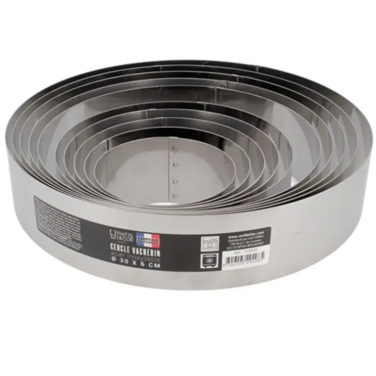 Cerf Dellier Cercle à vacherin inox H 6 cm Ø 30 cm Sale