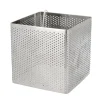 Cerf Dellier Cercle perforé carré en acier inoxydable carré - 8 x 8 x 8 cm