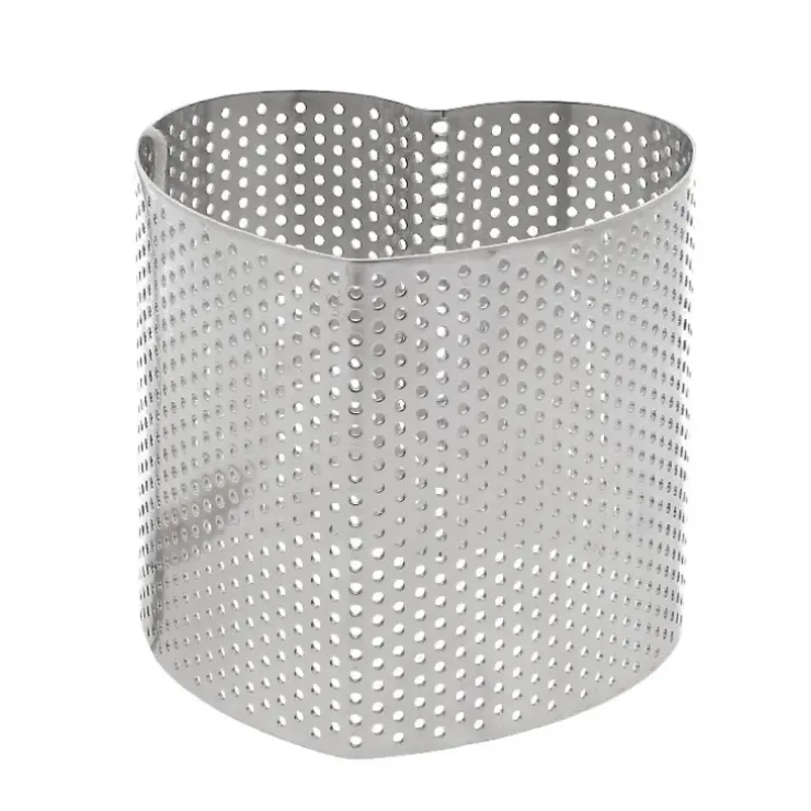 Cerf Dellier Cercle perforé cœur en acier inoxydable cœur - 8 x 8 cm Online