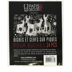 Cerf Dellier Cerf et biche blancs sur pique (x24) Sale