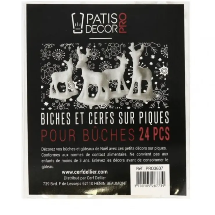 Cerf Dellier Cerf et biche blancs sur pique (x24) Sale