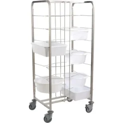 Cerf Dellier Chariot inox pour 16 bacs à pâtons espacement 18,5 cm Hot