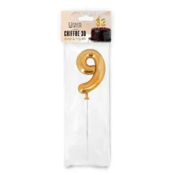 Cerf Dellier Chiffre 3D 9 doré sur pique Best