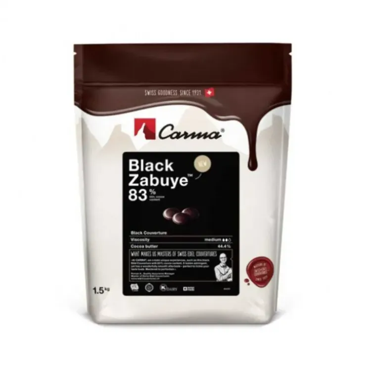 Cerf Dellier Chocolat de Couverture Black Zabuye 83 % 1,5 Kg Sale