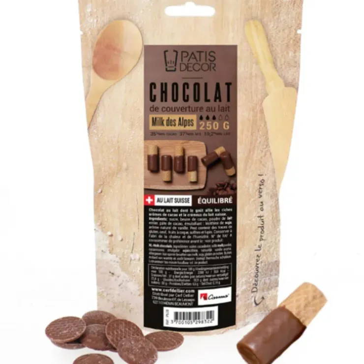 Cerf Dellier Chocolat de Couverture Milk des Alpes 35 % 250 g Online