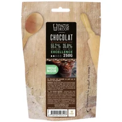 Cerf Dellier Chocolat de Couverture Noir Excellence pistoles 55 % 250 g New