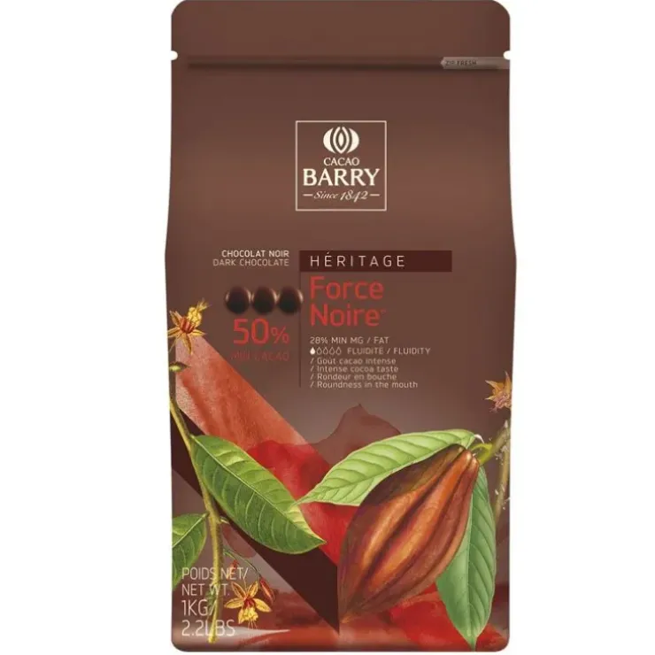Cerf Dellier Chocolat pistoles Force Noire 50 % 1 kg Outlet