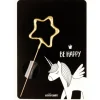 Cerf Dellier Cierge magique étoile doré + carte licorne Be Happy Outlet