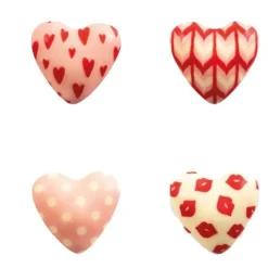 Cerf Dellier Coeurs roses assortis en chocolat blanc (x72) Outlet