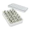 Cerf Dellier Coffret 24 douilles décors fins inox New