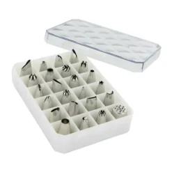 Cerf Dellier Coffret 24 douilles décors fins inox New