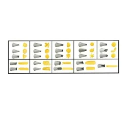 Cerf Dellier Coffret 24 douilles décors fins inox New