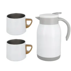 Cerf Dellier Coffret thermos + tasses blanches Hot
