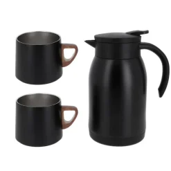 Cerf Dellier Coffret thermos + tasses noires Sale