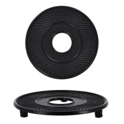 Cerf Dellier Coffret théière + tasses à points en fer noir - 900 ml