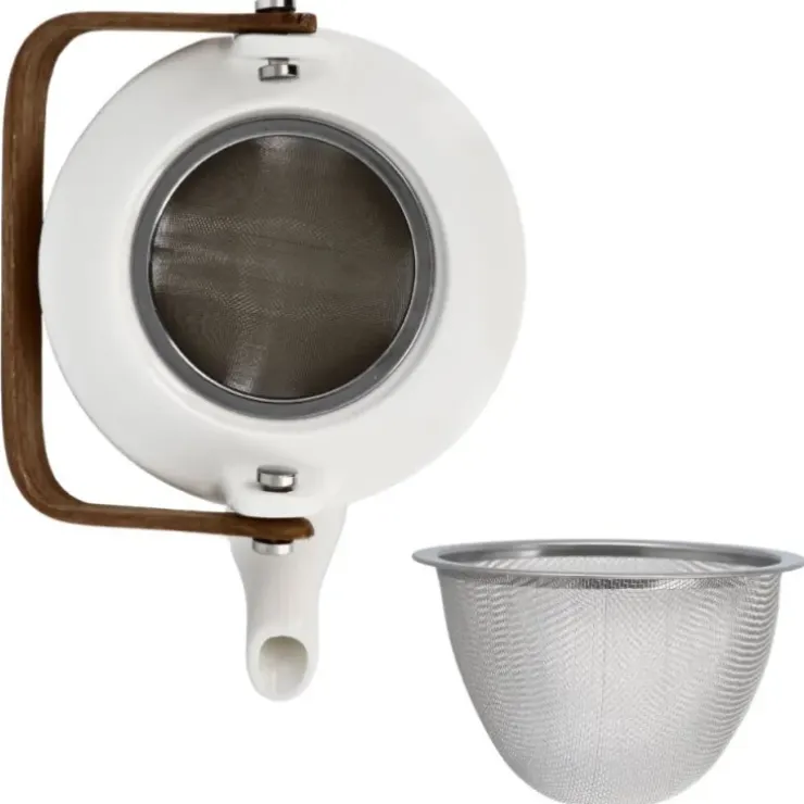 Cerf Dellier Coffret théière + tasses en céramique blanche - 900 ml New