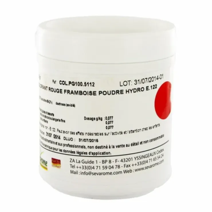 Cerf Dellier Colorant poudre alimentaire Rouge Framboise 100 g Discount