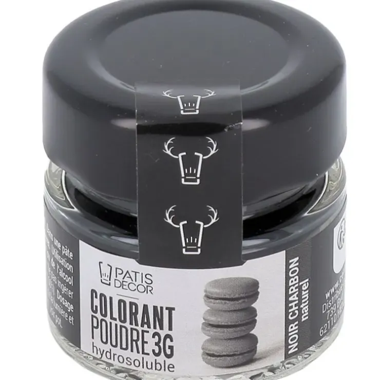 Cerf Dellier Colorant poudre hydrosoluble noir charbon naturel 3 g