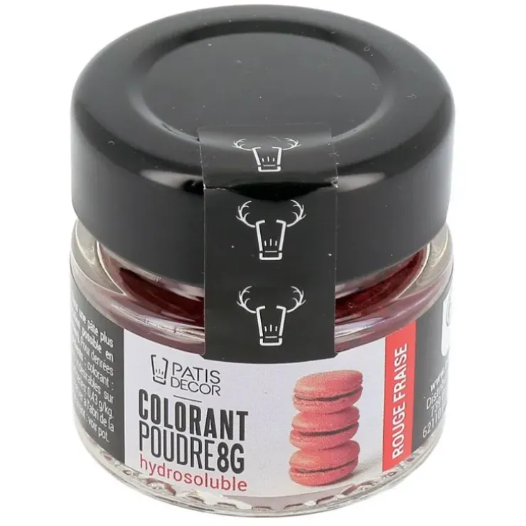 Cerf Dellier Colorant poudre hydrosoluble rouge fraise 8 g Hot