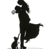 Cerf Dellier Couple de mariés avec chat métal noir Best