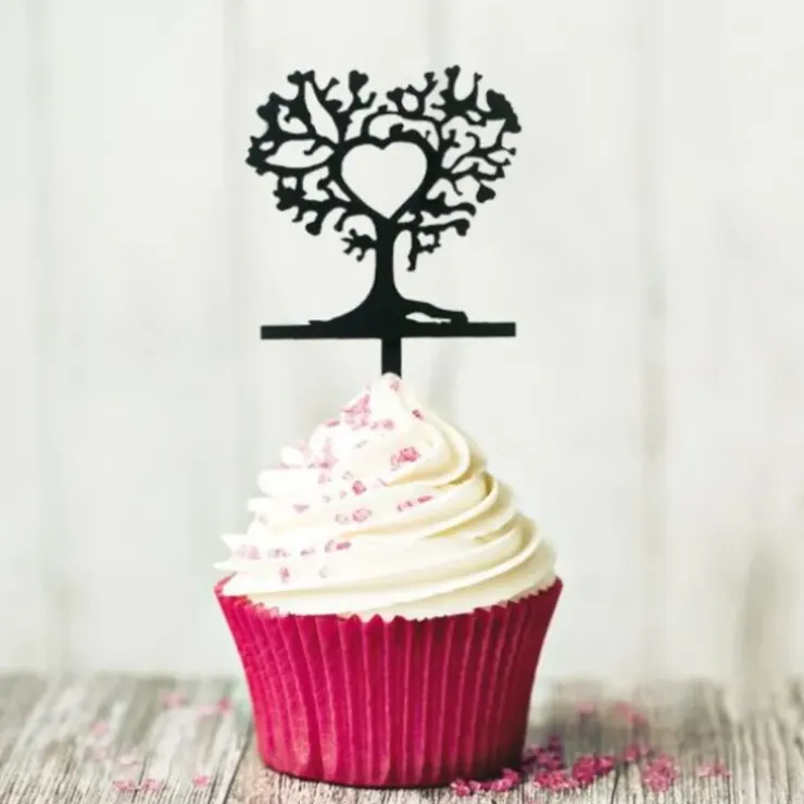 Cerf Dellier Cupcake Toppers Arbres cœurs (x 8) Discount