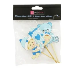 Cerf Dellier Cupcake Toppers Bébé garçon en bois (x3)