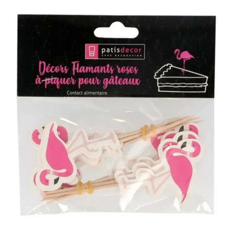 Cerf Dellier Cupcake Toppers Flamants roses (x 12) New