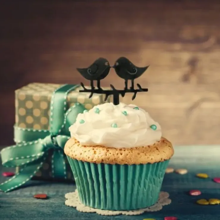 Cerf Dellier Cupcake Toppers Love Birds (x 8) Online