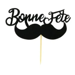 Cerf Dellier Cupcake Toppers Moustache "Bonne Fête" (x30) Sale