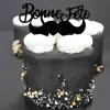 Cerf Dellier Cupcake Toppers Moustache "Bonne Fête" (x 2) Best