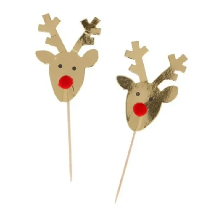 Cerf Dellier Cupcake Toppers Rennes Dorés (x6) Online