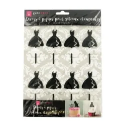 Cerf Dellier Cupcake Toppers Robe (x 8) New