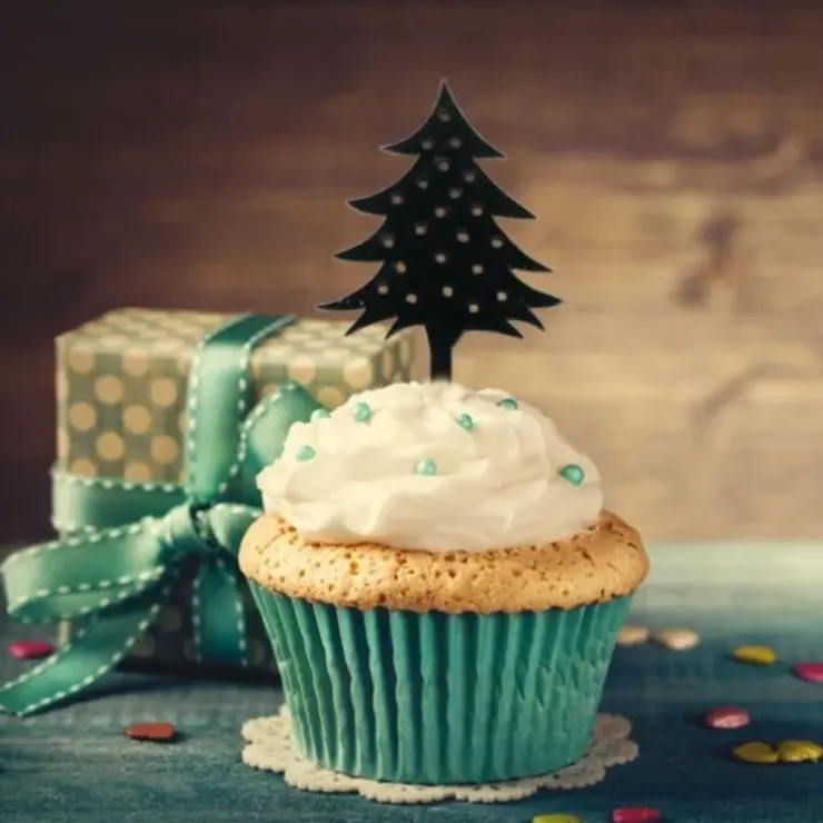 Cerf Dellier Cupcake Toppers Sapin de Noël (x 8) Sale