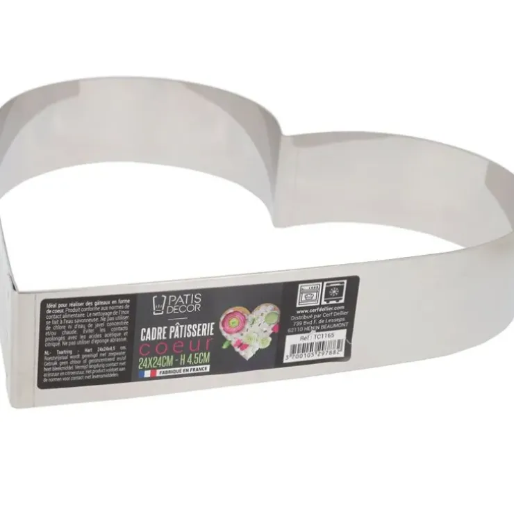 Cerf Dellier Cœur à mousse inox H 4,5 cm L 24 cm Hot