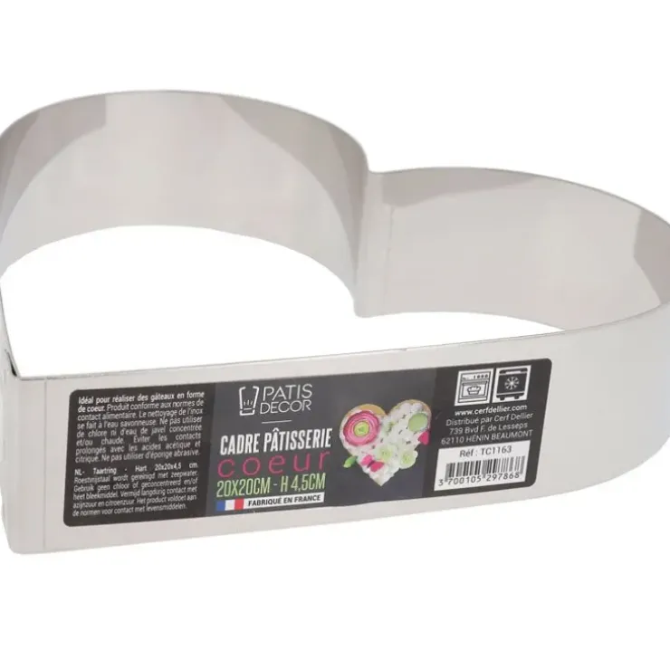 Cerf Dellier Cœur à mousse inox H 4,5 cm L 20 cm Sale