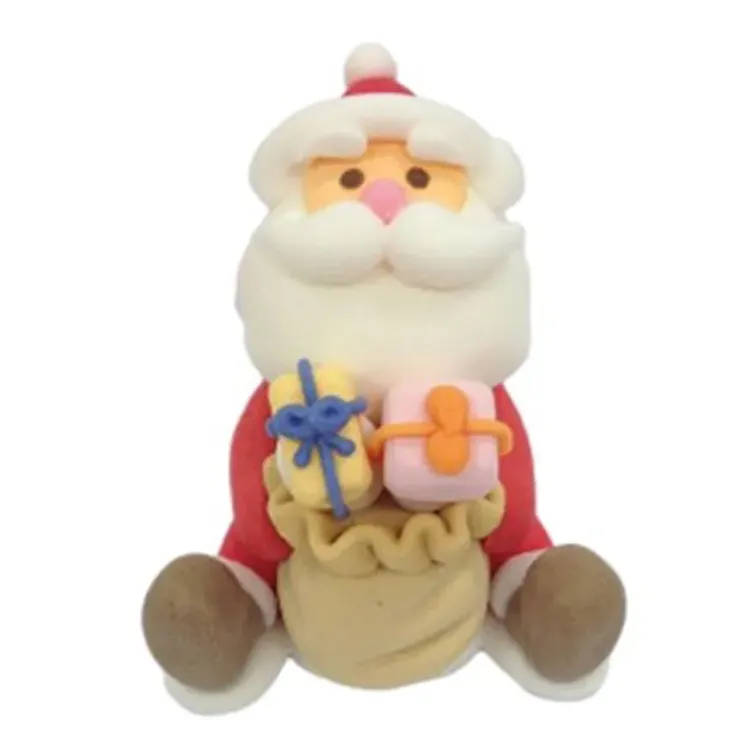 Cerf Dellier Décor comestible Père Noël assis cadeau