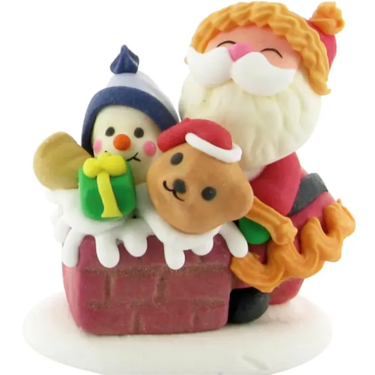 Cerf Dellier Décor comestible Père Noël cheminée
