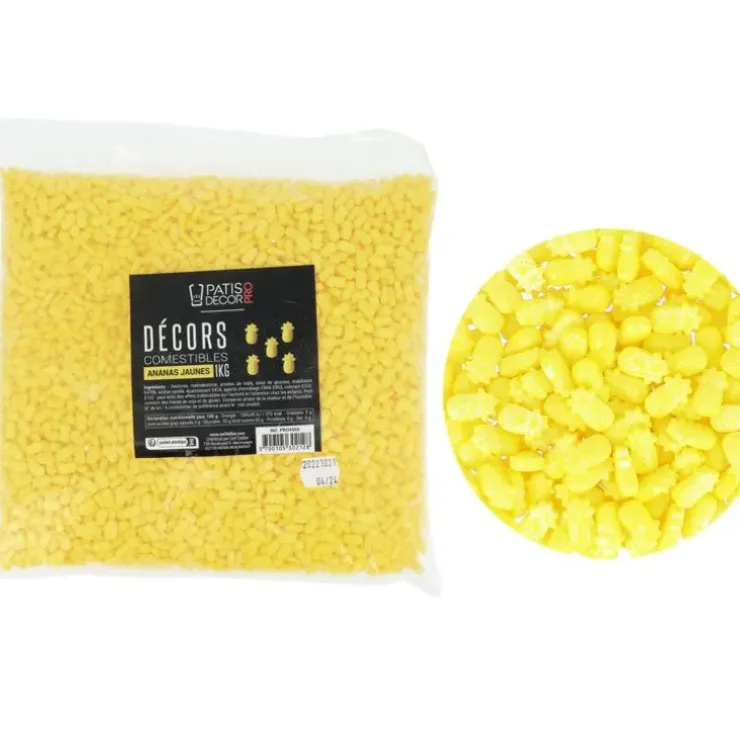 Cerf Dellier Décors comestibles ananas jaunes 1 kg Sale