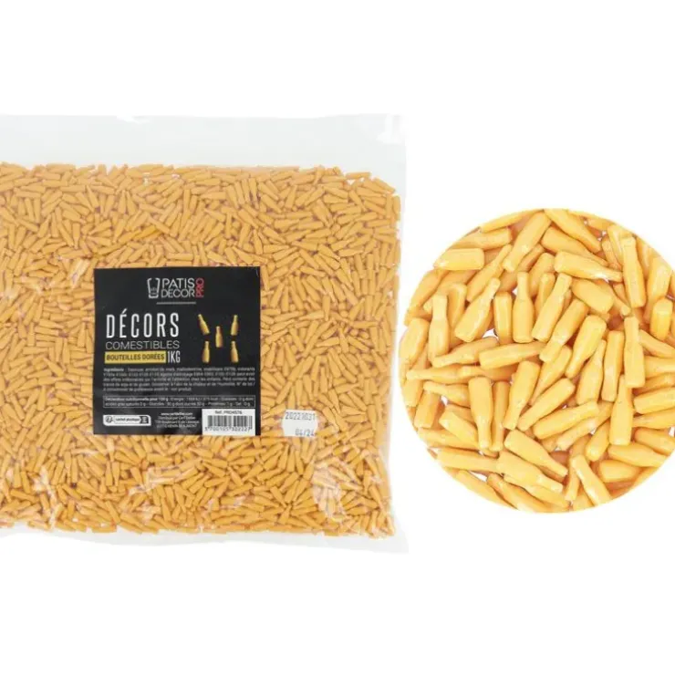 Cerf Dellier Décors comestibles bouteilles dorées 1 kg Best
