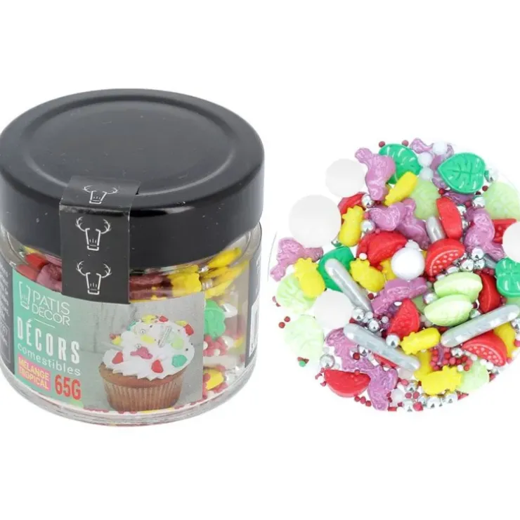 Cerf Dellier Décors comestibles mélange tropical 65 g Discount