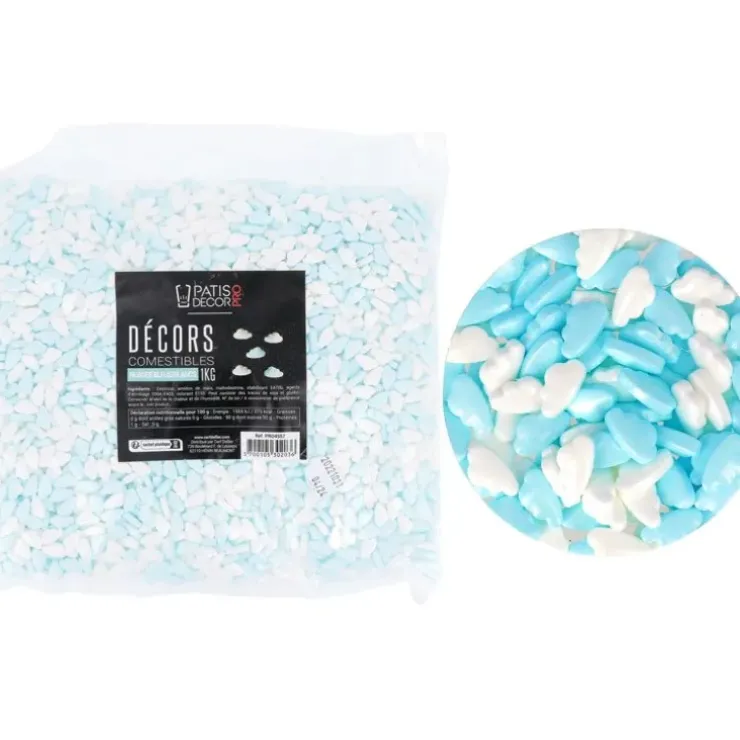 Cerf Dellier Décors comestibles nuages bleus et blancs 1 kg Sale