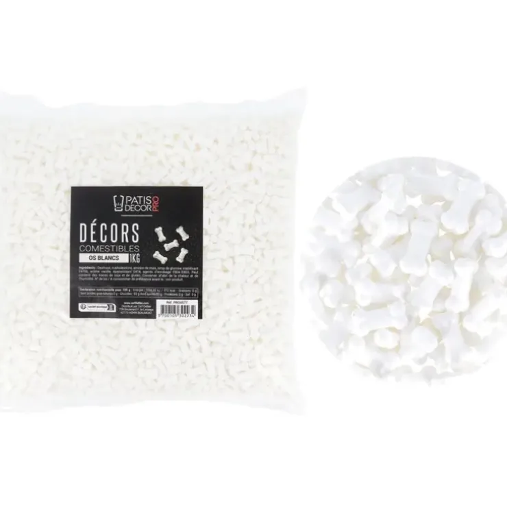 Cerf Dellier Décors comestibles os blancs 1 kg Discount